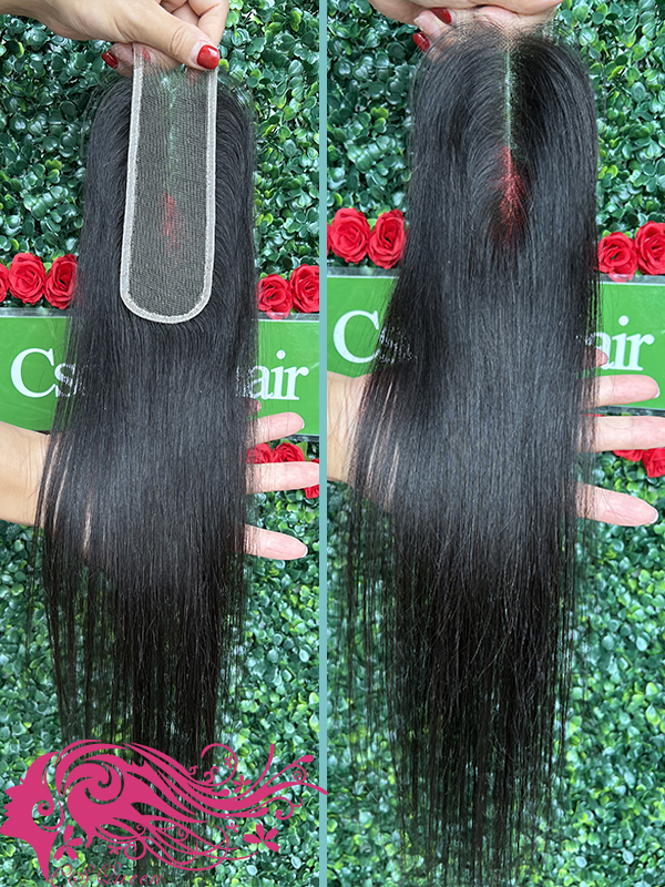 Csqueen Raw Straight Raw hair 2*6 HD Lace Closure 100% Unprocessed Hair